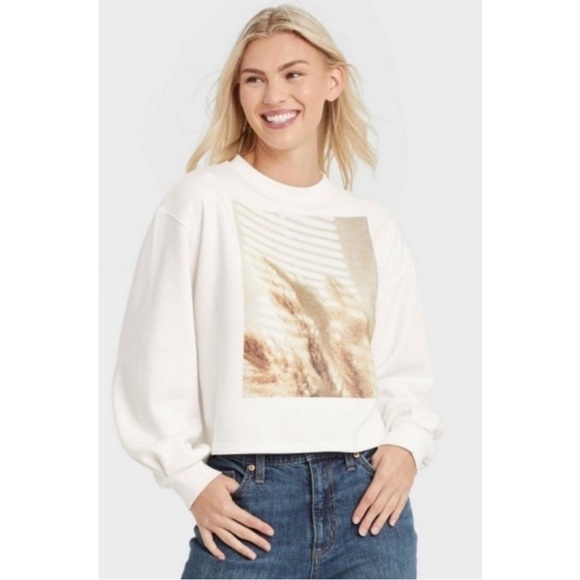Target Universal Thread Cropped Graphic Sweatshirt - Picture 1 of 6